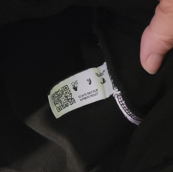 Off-White Black Hoodie with Purple and Pink Stripes - Picture 8 of 9